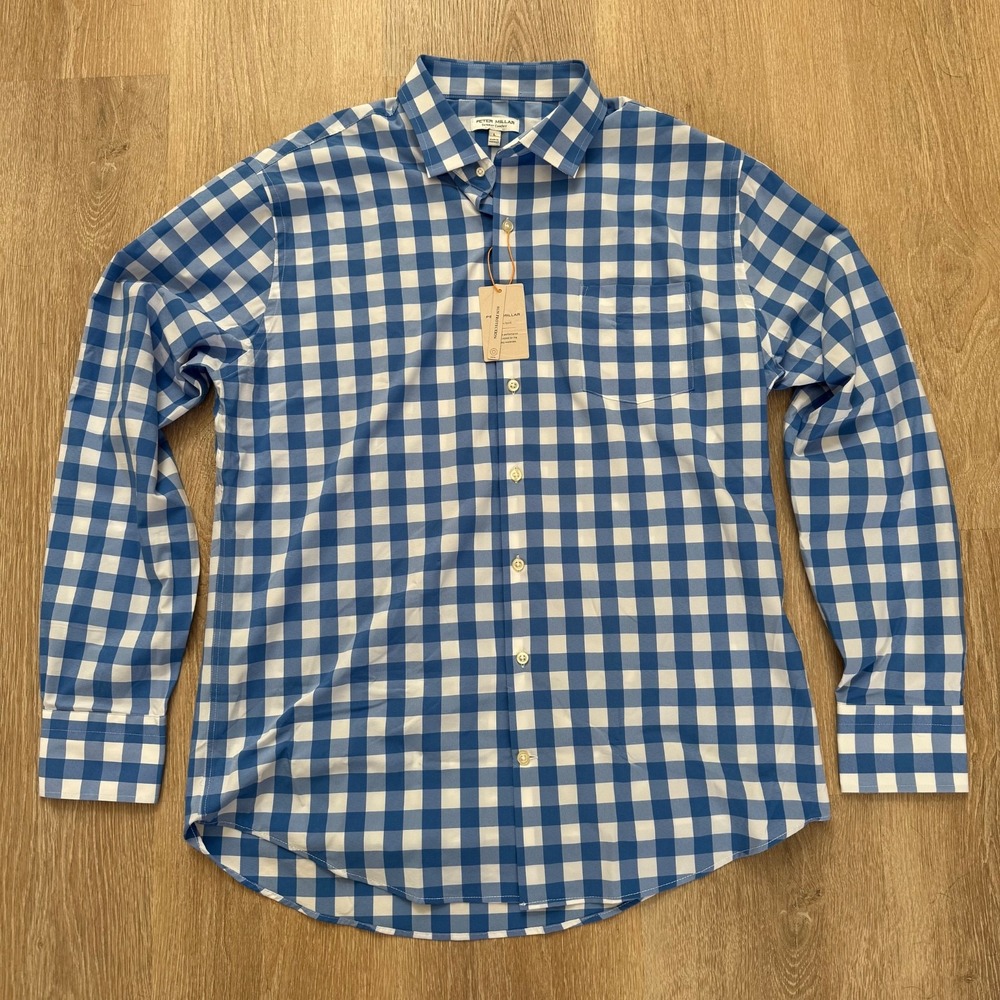 Peter Millar Crown Sport Summer Comfort Button Down Shirt Mens Size Large "Cape"